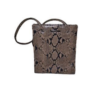 Faux Snake Skin Shoulder Purse Y2k Animal Print Edgy Sleek Rocker Baddie